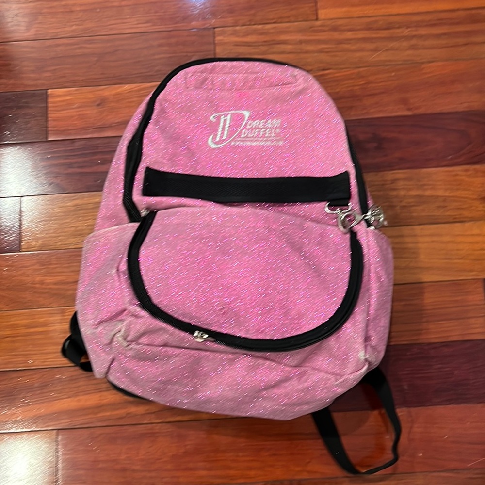 Sparkly pink dream duffel dance backpack